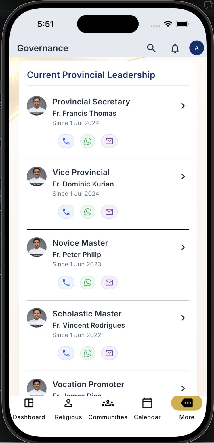 Communio Governance screen